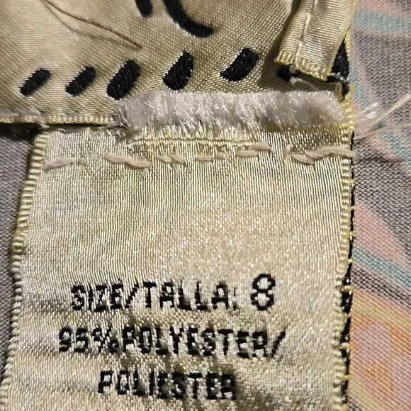 ECI: Boho Short Sleeve Paisley Midi Dress Pleated Back Shoulders Women size 8 - Picture 11 of 14